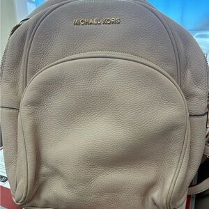Michael Kors Beige Leather Backpack